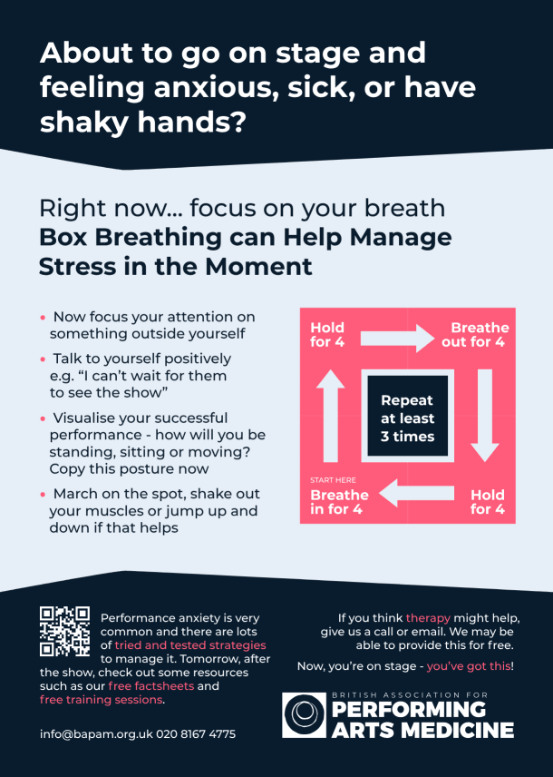 BAPAM Performance Anxiety Poster